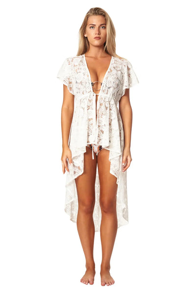 High Low Boho Lace Cover Up - La Moda Clothing