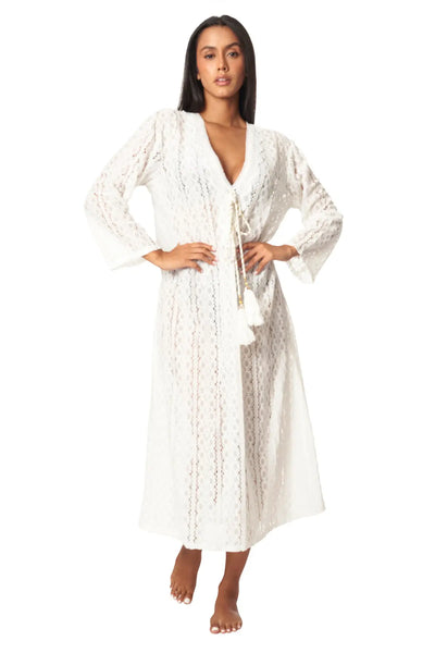 Women's Lace Kaftan Long Maxi Dress - La Moda Clothing