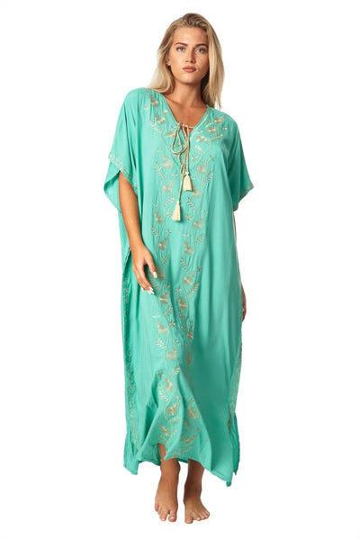 Long Kaftan Beach Cover Up in Modal - La Moda Clothing