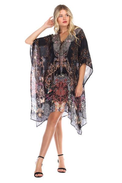 Caftan Light weight Lounger Dress | Laid Back Printed Kaftan Dress Coastal Resort Style Bathing Suit Bikini Swimsuit Cover Up - La Moda Clothings