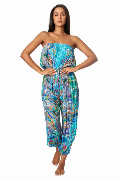 Poppy Garden Hippie Bohemian Jumpsuits with Front Pockets - La Moda Clothing