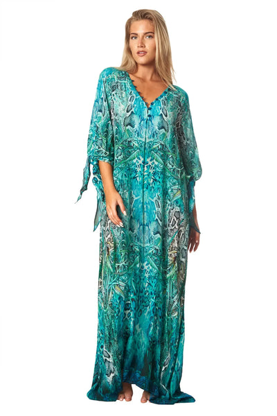 Snake Skin Maxi Kaftan Dress - La Moda Clothing