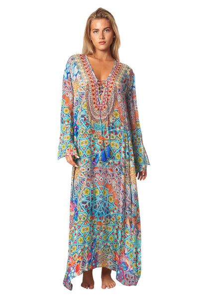 River Bed Long Caftan Dress - La Moda Clothing