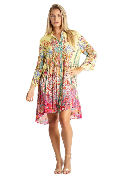 Portrait Shirt Dress - La Moda Clothing