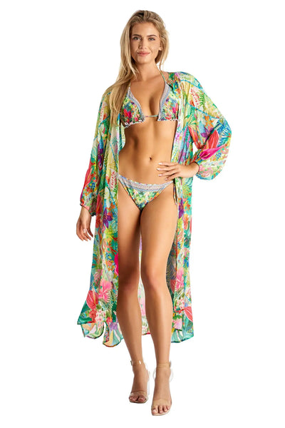 Button Front Swim Cover Up - La Moda Clothing