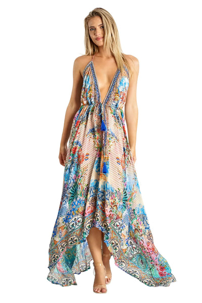 Halter Maxi Resort Dresses for Women - La Moda Clothing