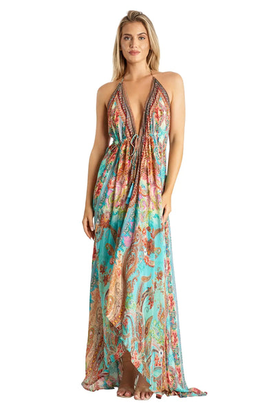 Halter Maxi Resort Dresses for Women - La Moda Clothing