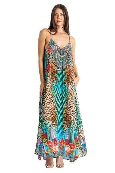 Spaghetti Strap Resort Maxi Dress La Moda Clothing