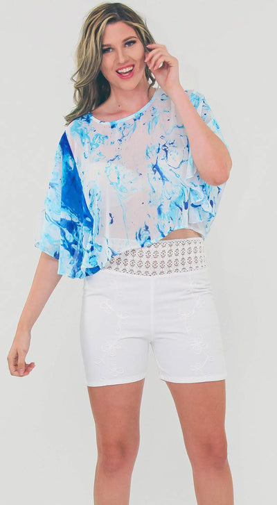 Summer Tops in Ocean Prints perfect for a beach Vavaction | La Moda Wholesalers - La Moda Clothings