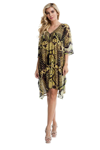 Multi Color Sheer Kaftan / Cover Up - La Moda Clothings